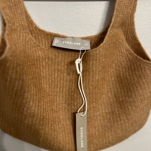 Everlane Camel Yak And Wool Blend The Cozy Stretch Knit‎ Cropped Tank NWT - Picture 4 of 4